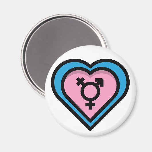 Herz von Trans Pride Magnet (Vorderseite/Rückseite)