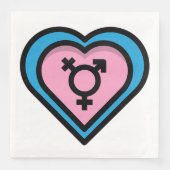 Herz von Trans Pride Napkins Serviette (Vorderseite)