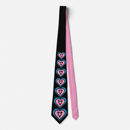 Herz von Trans Pride Necktie Krawatte (Vorderseite)