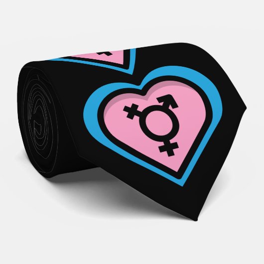 Herz von Trans Pride Necktie Krawatte (Gerollt)