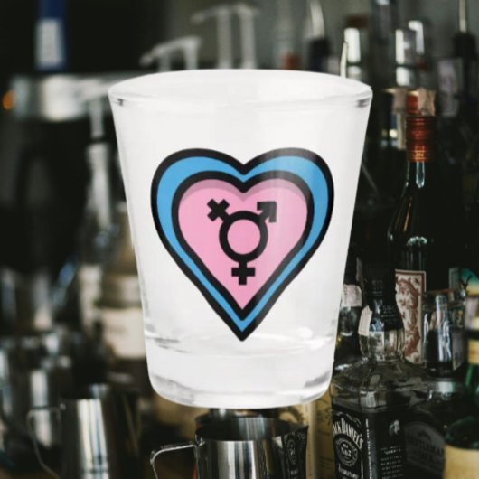 Herz von Trans Pride Shot Glass Schnapsglas