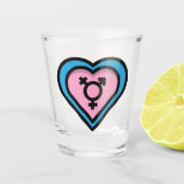 Herz von Trans Pride Shot Glass Schnapsglas (Vorderseite)