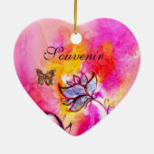 HERZ VON WALLISCHEN BLUME UND SCHALTFLÄDEN KERAMIK ORNAMENT (Hinten)