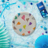 Herz-Wasserfarbe-Papierteller Pappteller (Party)