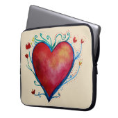 Herz Wasserfarben Art Neopren Laptop Schläfchen 15 Laptopschutzhülle (Vorderseite Links)