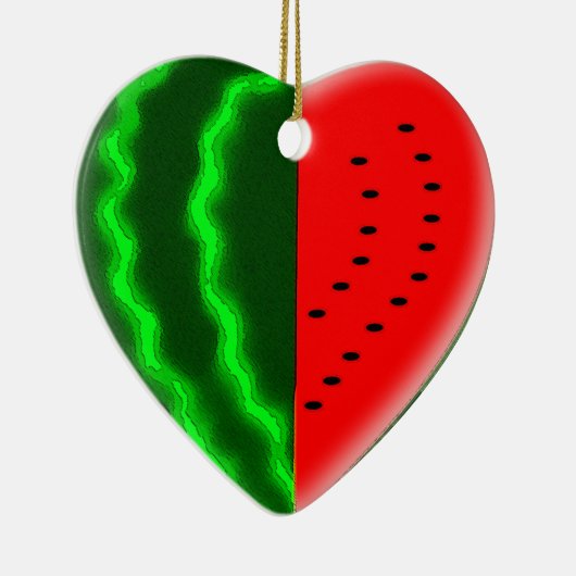 (Herz-) Wassermelone I Keramik Ornament (Rechts)