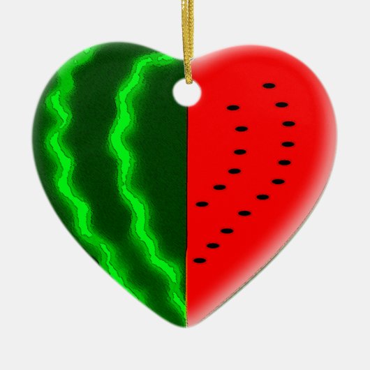 (Herz-) Wassermelone I Keramik Ornament (Vorne)