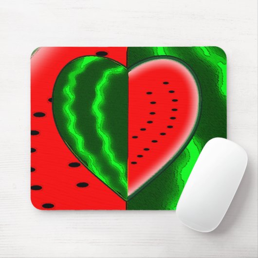 (Herz-) Wassermelone I Mousepad (Mit Mouse)