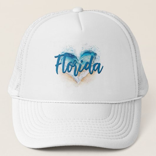 Herz Wave Florida Beach Truckerkappe (Vorderseite)