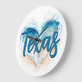 Herz Wave Texas Beach Große Wanduhr (Winkel)