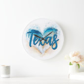 Herz Wave Texas Beach Große Wanduhr (Zuhause)