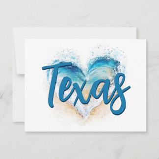 Herz Wave Texas Beach Postkarte