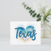 Herz Wave Texas Beach Postkarte (Stehend Vorderseite)