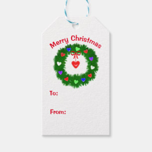 Herz-Weihnachtskranz Geschenkanhänger