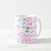 Herz, weiß, personalisieren kaffeetasse (VorderseiteRechts)