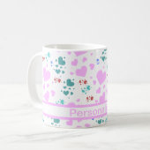 Herz, weiß, personalisieren kaffeetasse (Vorderseite Links)
