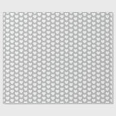 Herz, Weiß über graues Umschlagpapier Geschenkpapier (Flach)