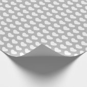 Herz, Weiß über graues Umschlagpapier Geschenkpapier (Ecke)