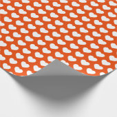 Herz, Weiß über helles Orange Wrapping Paper Geschenkpapier (Ecke)