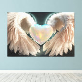 *~* Herz Weißer Engel Wings AP78 Opal Leinwanddruck (Insitu (Holzboden))
