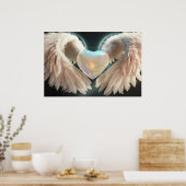 *~* Herz Weißer Engel Wings AP78 Opal Poster (Küche)