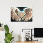 *~* Herz Weißer Engel Wings AP78 Opal Poster (Heimbüro)