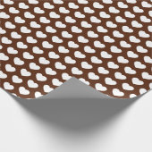 Herz, Weißes über braunes Papier Geschenkpapier (Ecke)