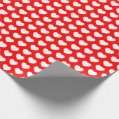 Herz, Weißes über rotes Umschlagpapier Geschenkpapier (Ecke)