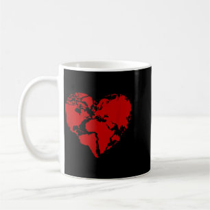Herz Weltkarte Frieden Freundlichkeit Liebhaber Kaffeetasse