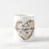 Herz White Floral Kaffeetasse (Mittel)