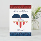 Herz-Willkommens-Zuhause-Party US laden Einladung (Stehend Vorderseite)