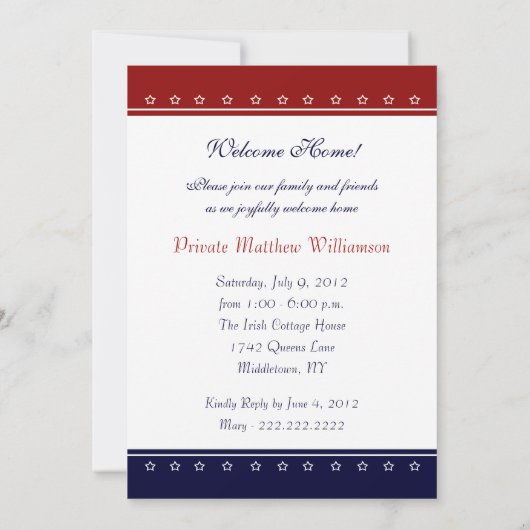 Herz-Willkommens-Zuhause-Party US laden Einladung (Rückseite)