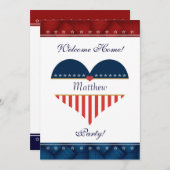 Herz-Willkommens-Zuhause-Party US laden Einladung (Vorne/Hinten)