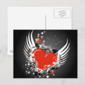 Herz & Wings Design Postkarte (Vorne/Hinten)
