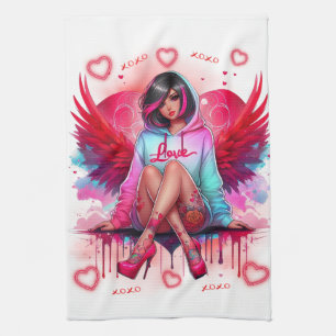 Herz & Wings: Street Angel Geschirrtuch