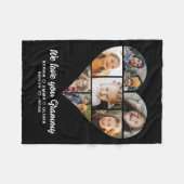 Herz Wir Liebe Sie Grammy Familie Foto Collage Fleecedecke (Vorderseite (Horizontal))