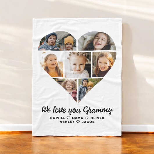 Herz Wir Liebe Sie Grammy Familie Foto Collage Fleecedecke