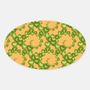 Herz-Wirbel, Orange-OVAL STICKER