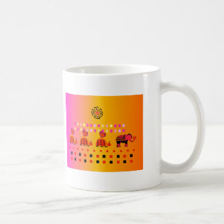 Herz-Wohnwagen mit Hintergrund Kaffeetasse