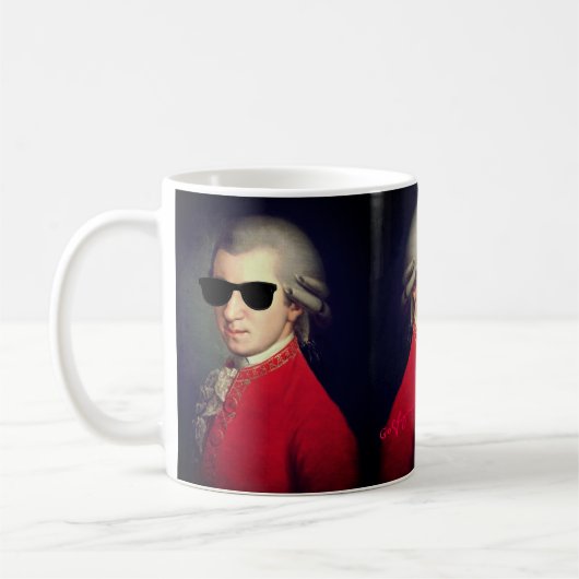 Herz Wolfgang Amadeus Mozart mit Unterschrift Kaffeetasse (Links)