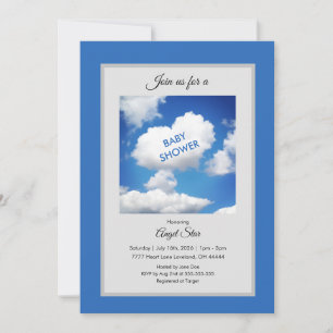 Herz-Wolken-Baby-Party-Einladung