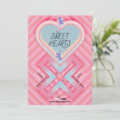 Herz X Sweet Hearts Einladung (Stehend Vorderseite)