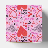 Herz, XOXO-Teller für rosa Musterpapier Geschenkschachtel (Oben)