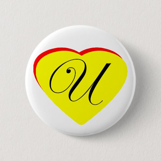 Herz Yellow Red U Weditation Die MUSEUM Z Button (Vorderseite)