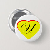 Herz Yellow Red U Weditation Die MUSEUM Z Button (Vorne & Hinten)
