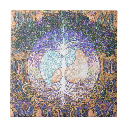 Herz, yin Yang, Baum des Lebens durch Amelia Fliese (Vorderseite)