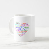 Herz-Yoga-Tasse - Einzigartige Yoga-Geschenke Tasse (Vorderseite Links)