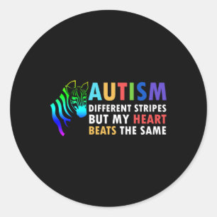 Herz Zebra Sagt Inspirierend Autism Awareness Runder Aufkleber