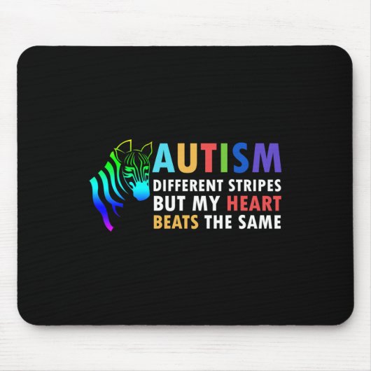 Herz Zebra Sprichwort Inspiration Autismus Bewusst Mousepad (Vorne)
