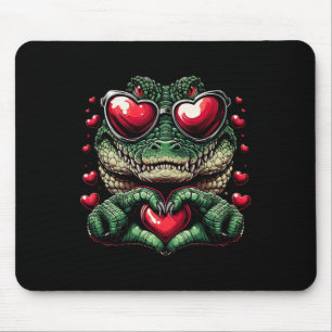 Herz Zeichen Hand Krokodil Männer Frauen Krokodil  Mousepad